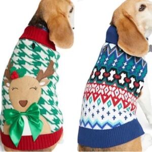 Bundle 2 New Reindeer Holiday Christmas dog sweater M